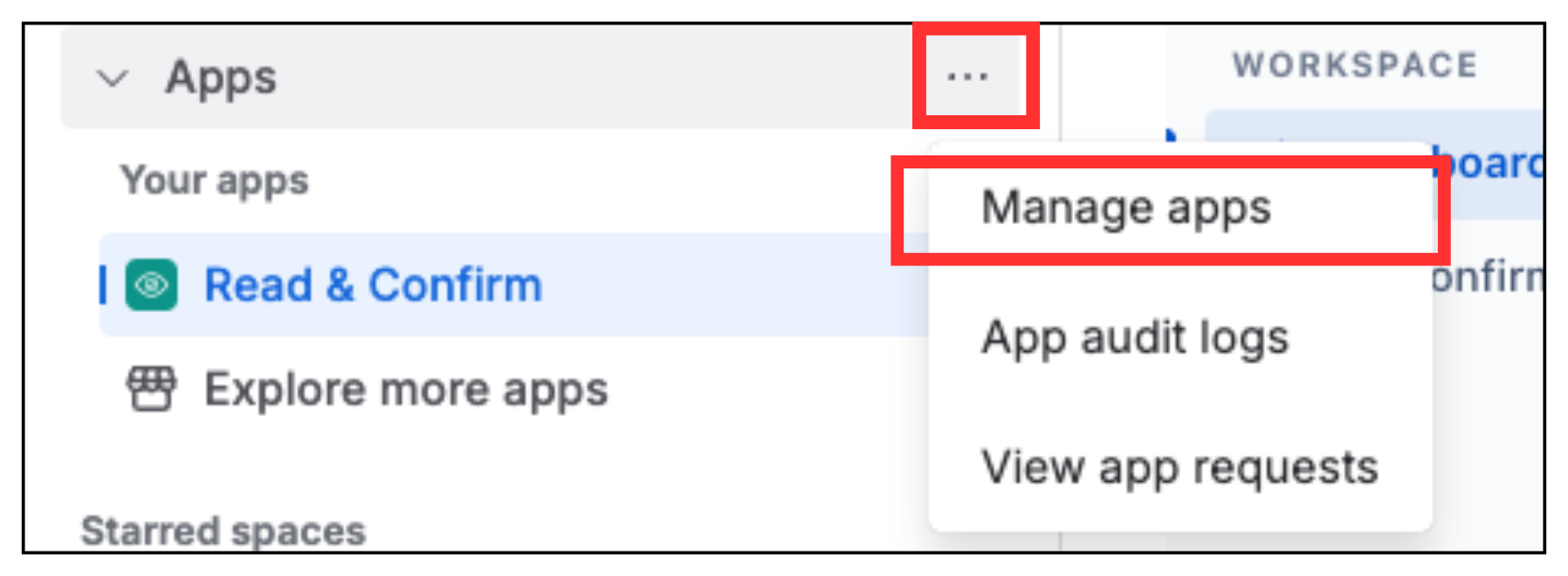Confluence sidebar with the 